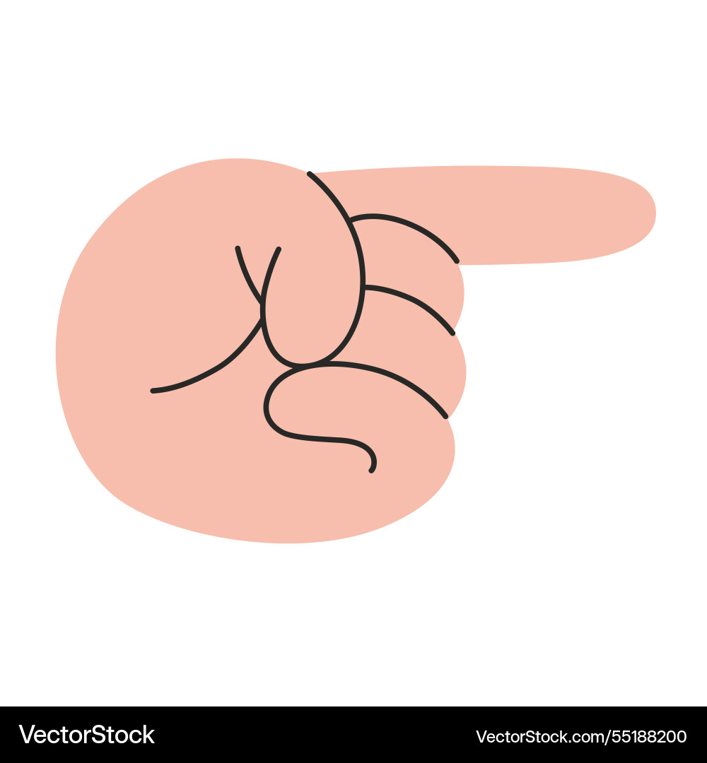 Hand gesture pointing direction with the index Hand gesture pointing direction with the index vector image