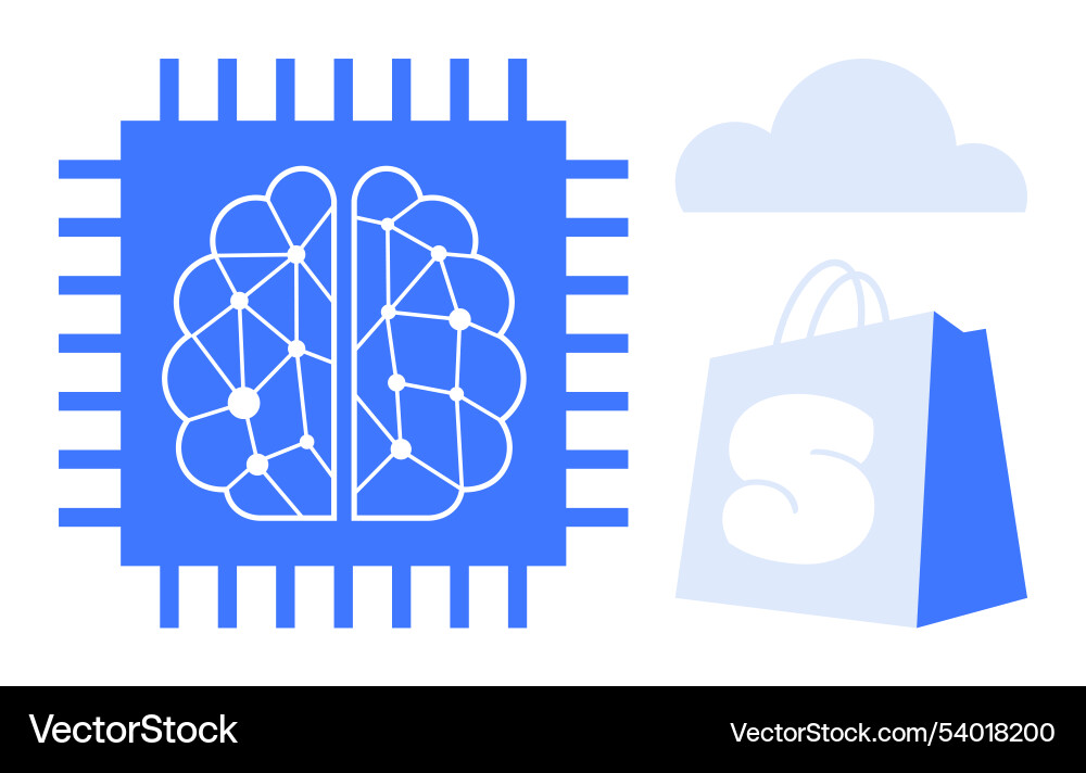 Integration of ai and cloud computing in e Integration of ai and cloud computing in e vector image
