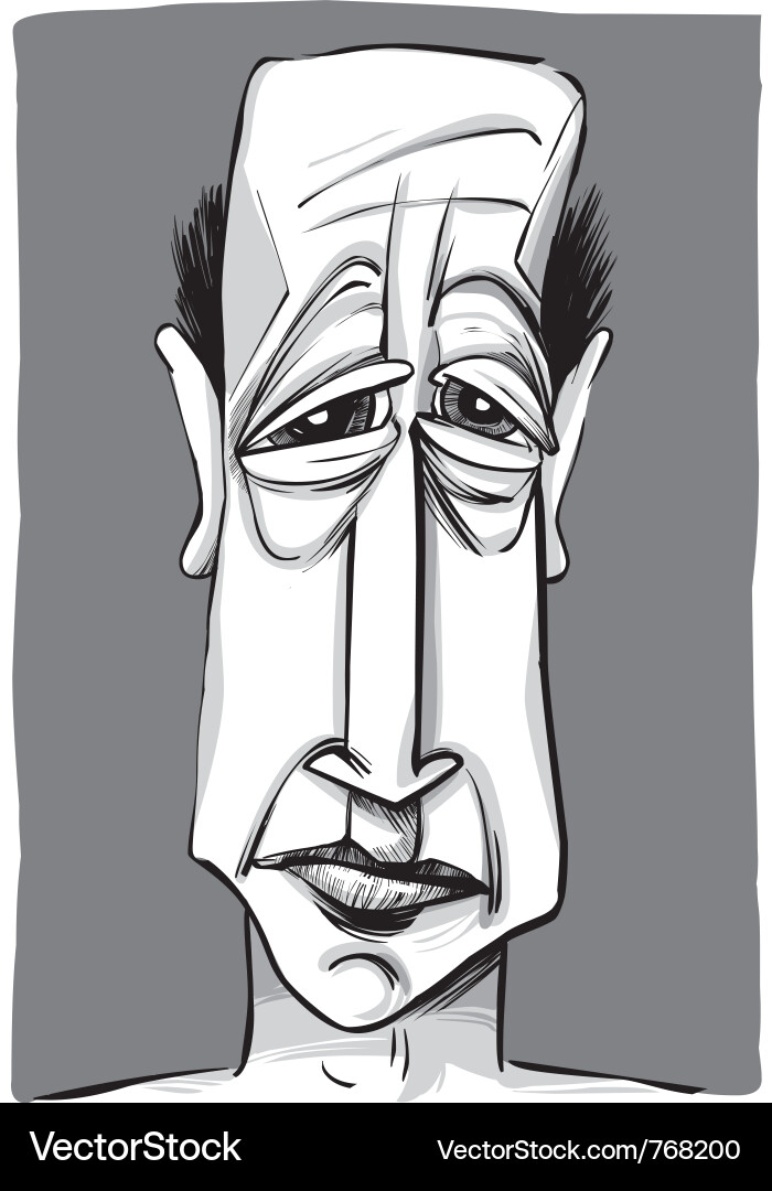 Pensive Old Man Portrait Vector Image