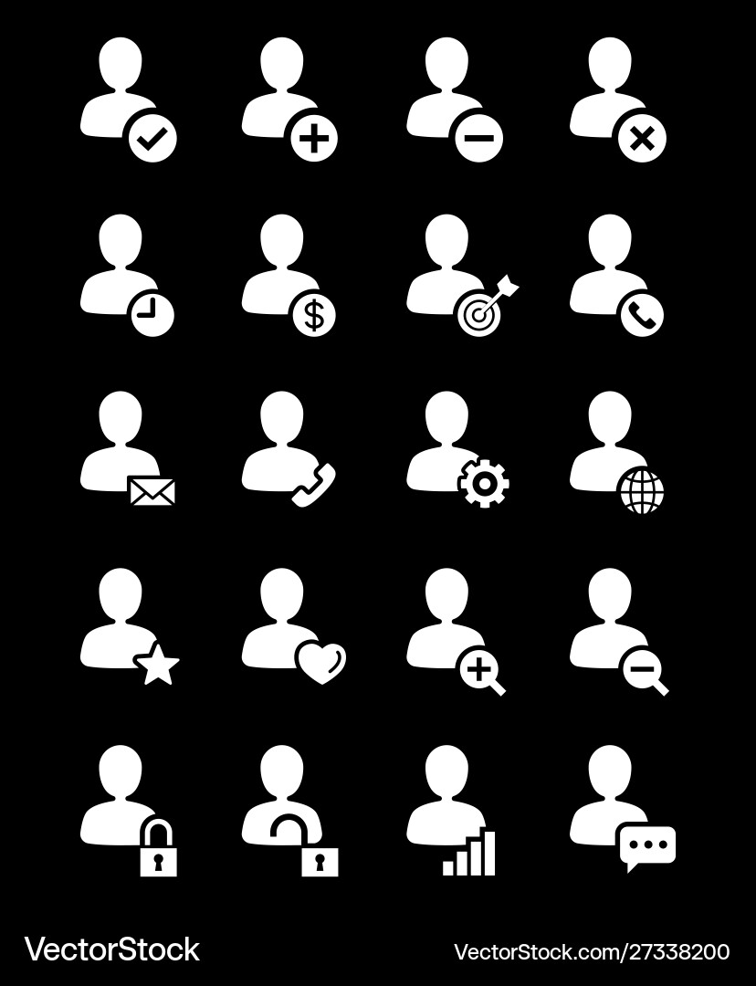 User icon line style set Royalty Free Vector Image