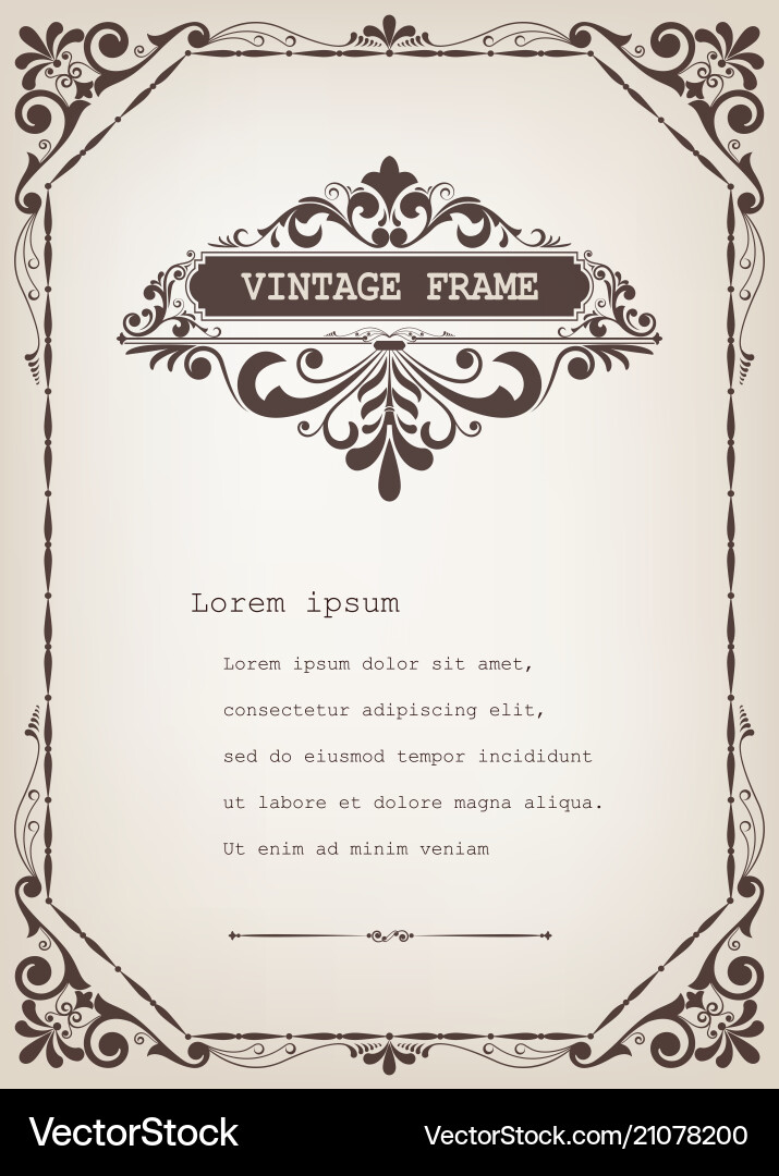 Vintage frame Royalty Free Vector Image - VectorStock
