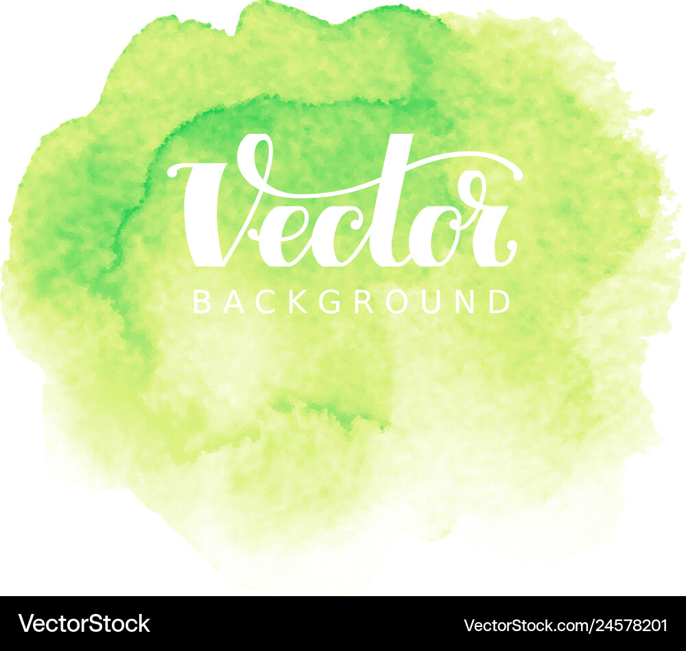 Abstract Watercolor Green Splash Vector Image