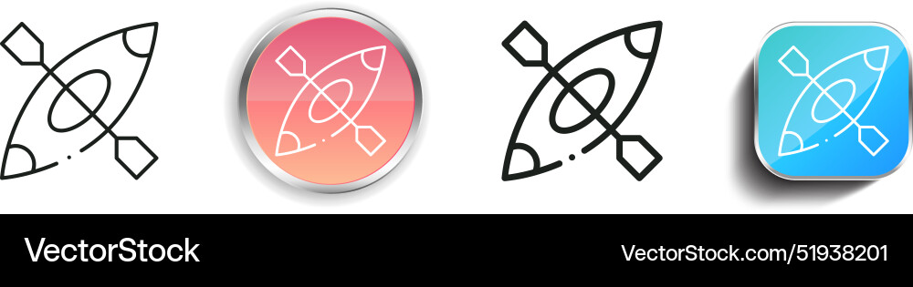 Boating icon thin linear regular and button style Vector Image