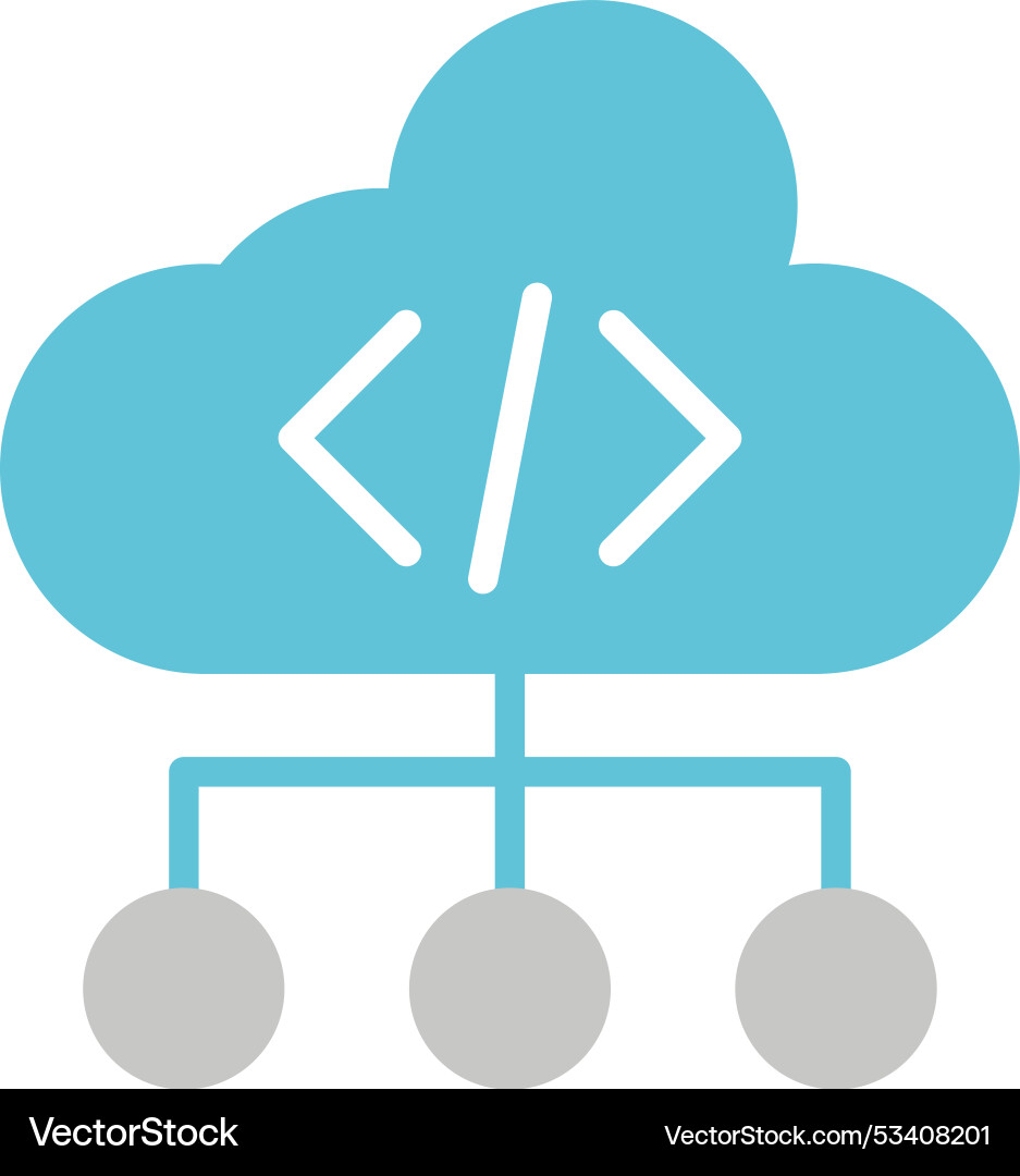 Cloud coding glyph two colour icon Vector Image