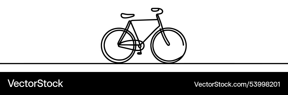 Continuous line drawing representing a bicycle Continuous line drawing representing a bicycle vector image
