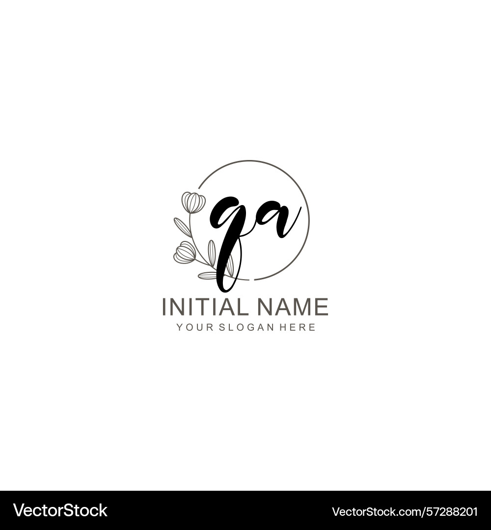 Elegant qa initial logos with floral and modern Elegant qa initial logos with floral and modern Vector Image
