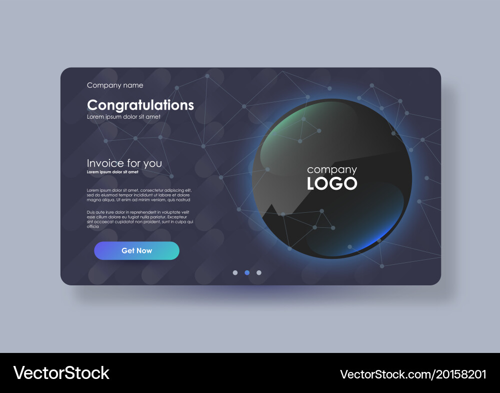 One page website template or abstract design card vector image