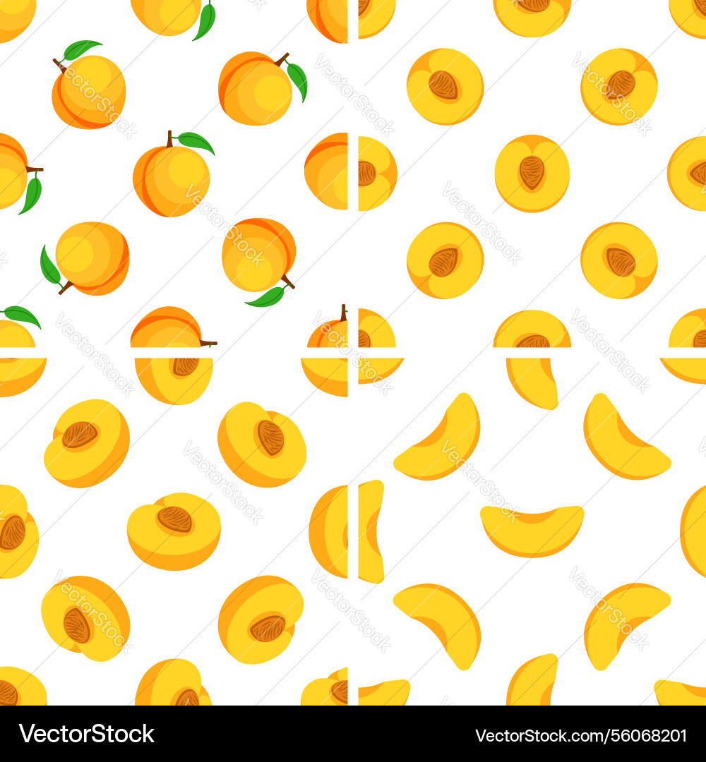 Seamless pattern with whole halved and sliced Seamless pattern with whole halved and sliced vector image