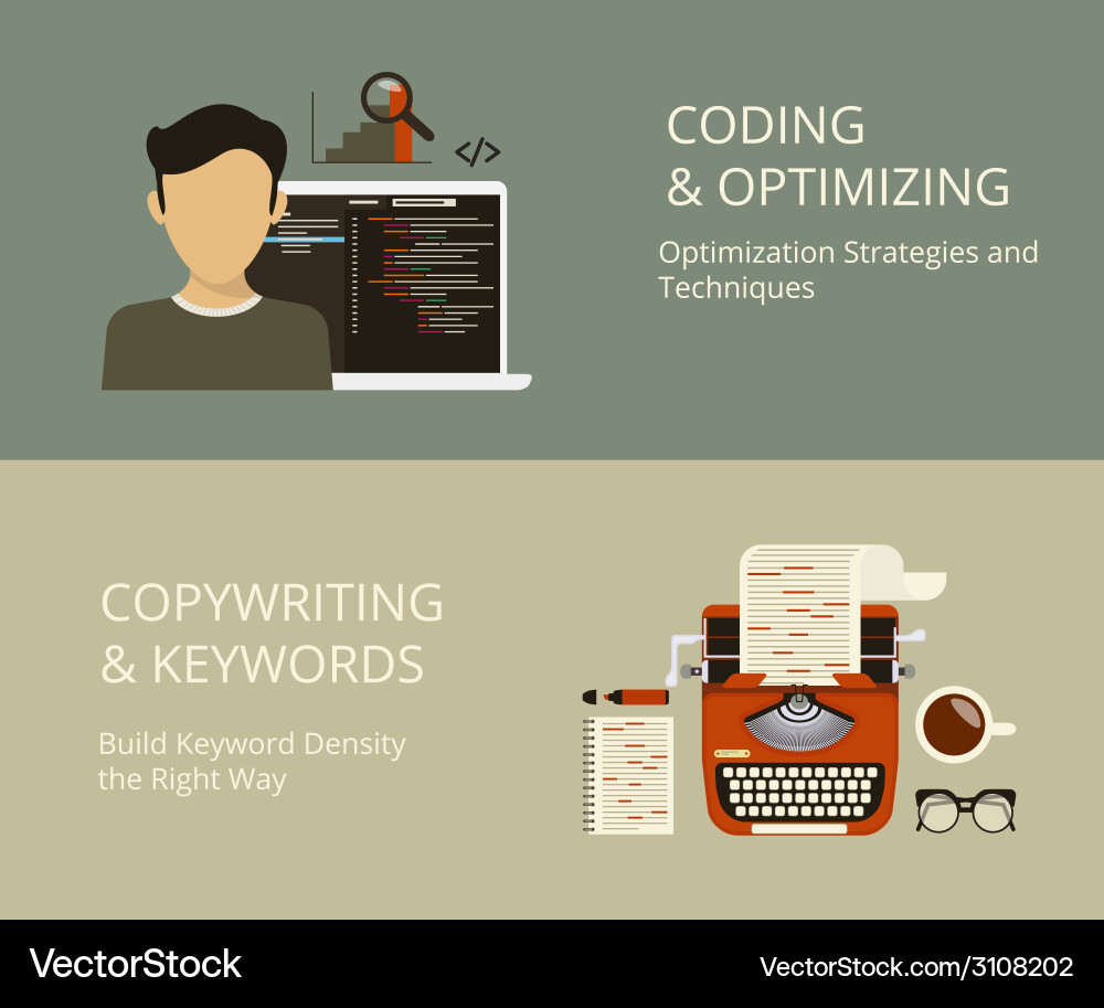 Coding and copywriting vector image
