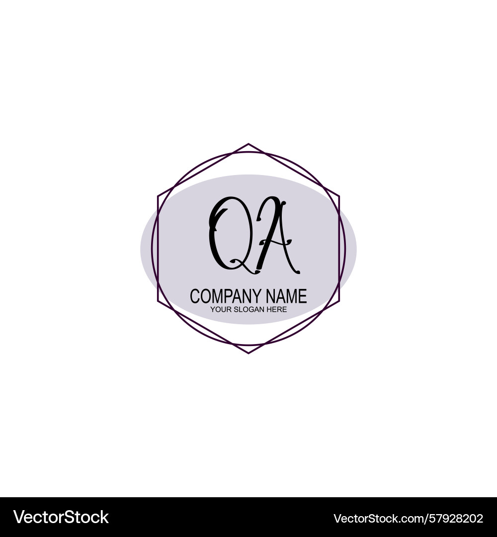 Handschrift-Logo-Konzepte mit anfänglichem qa Handschrift-Logo-Konzepte mit anfänglichem qa Vektorbild