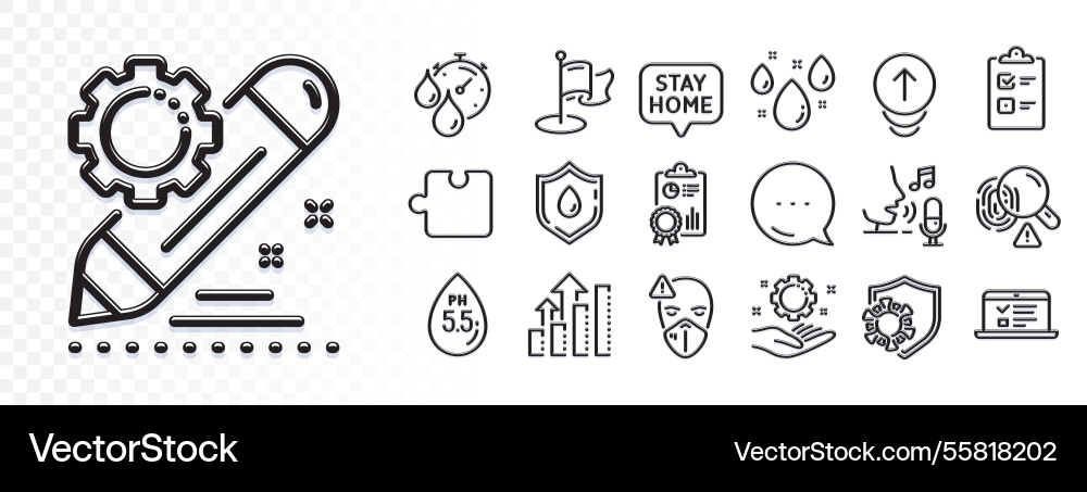 Microphone swipe up and timer line icons for web Microphone swipe up and timer line icons for web vector image