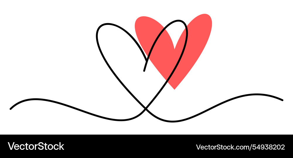 Minimalist heart with overlapping lines vector image