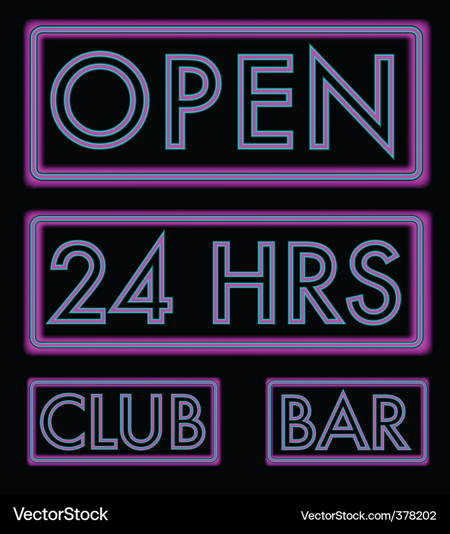 Neon Sign Collection Vector Image