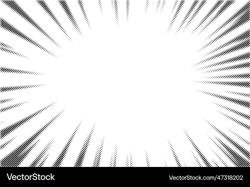 Radial halftone lines background comic manga Radial halftone lines background comic manga vector image