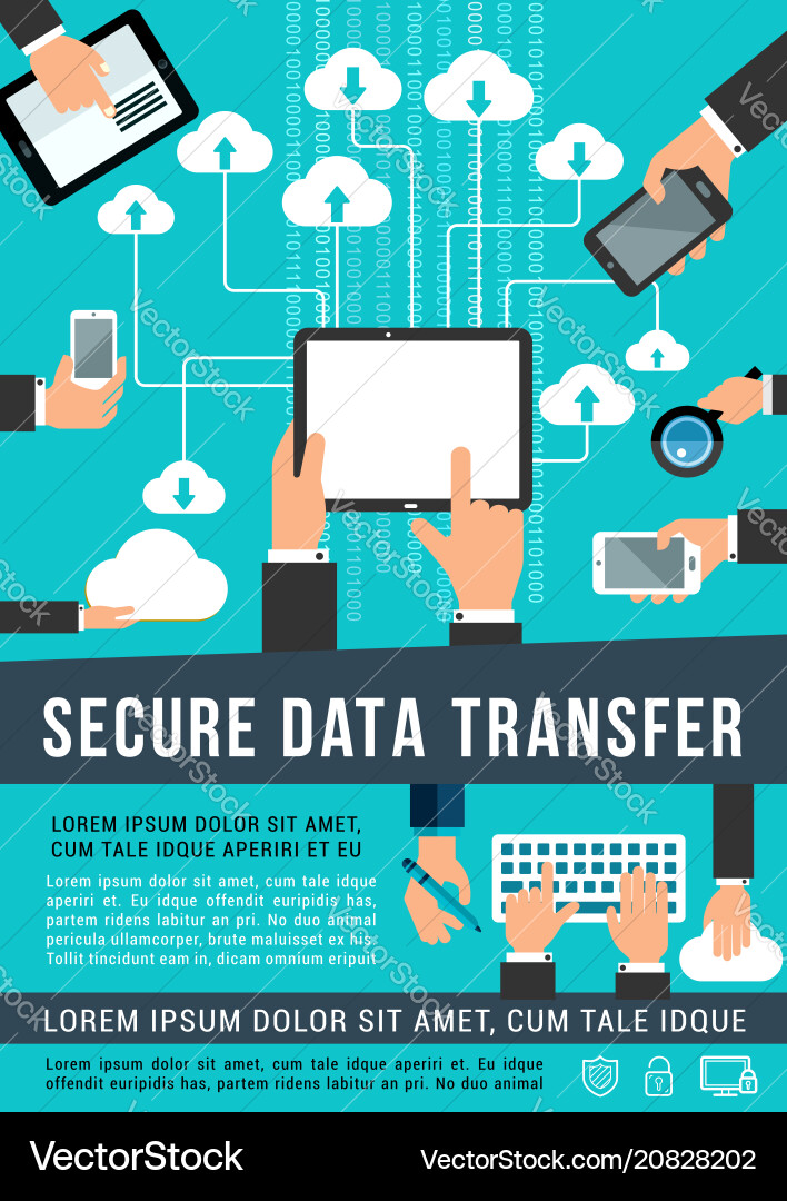 Secure Data Transfer Technology vector image