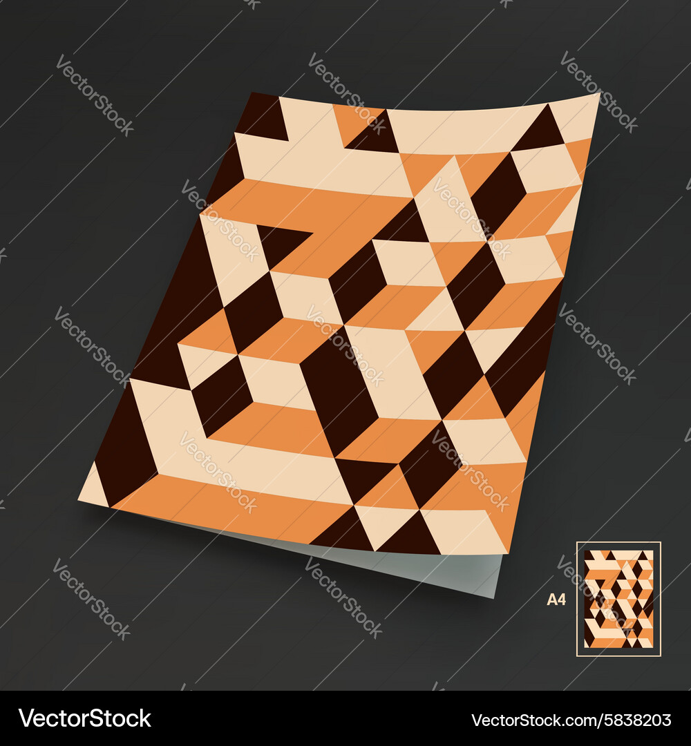 A4 business blank 3d blocks structure background Vector Image