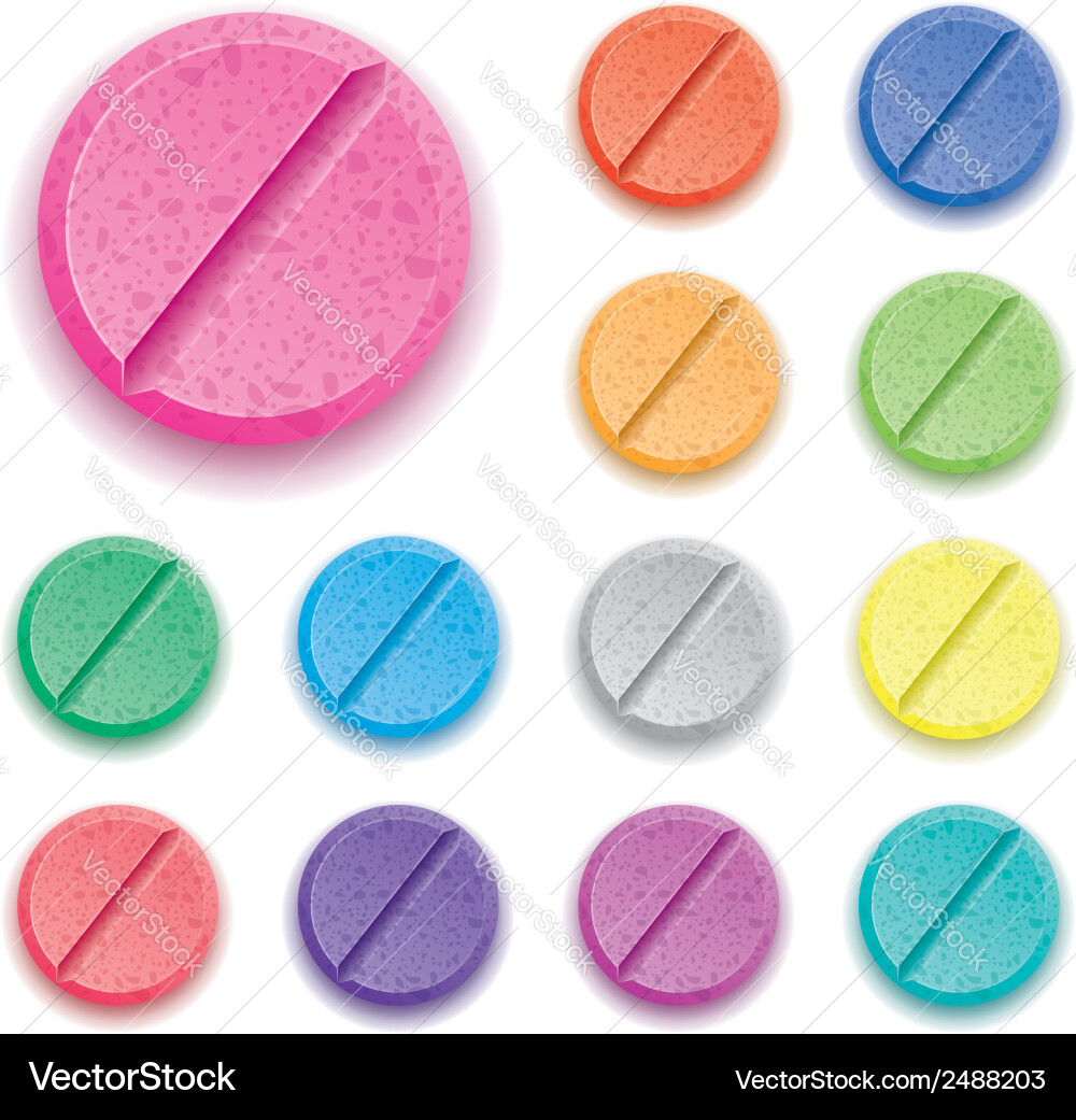 Colorful Pill Set vector image