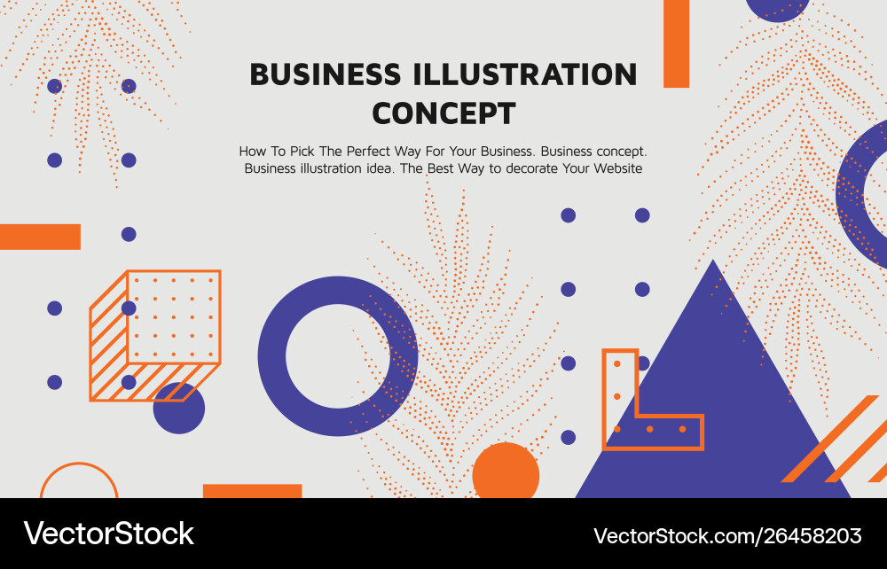 Landing page template with shapes text Vector Image