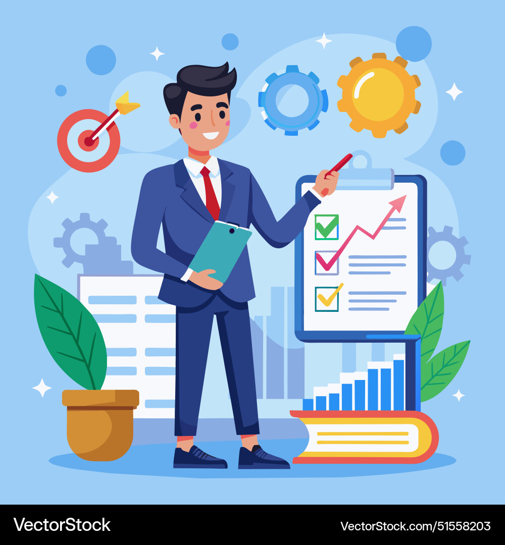 Writing business steps procedure or development Writing business steps procedure or development vector image