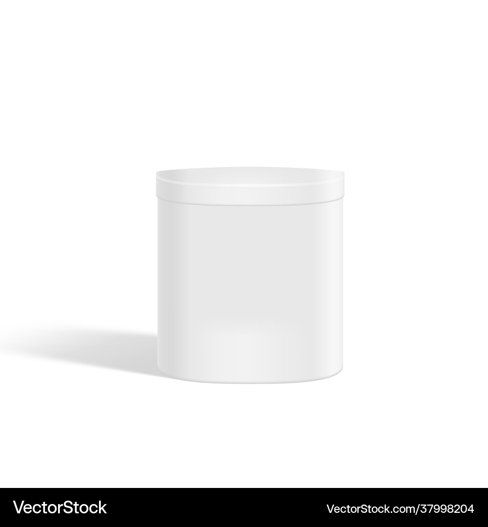 3d white round paper box isolated Royalty Free Vector Image