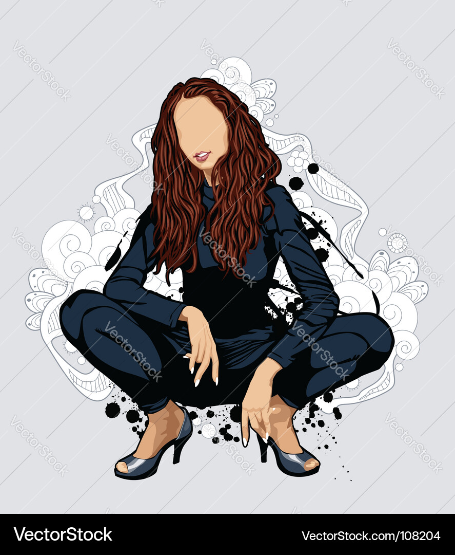 Cartoon girl vector image