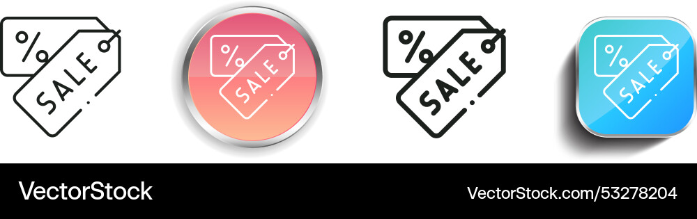 Coupon icon thin linear regular and button style vector image