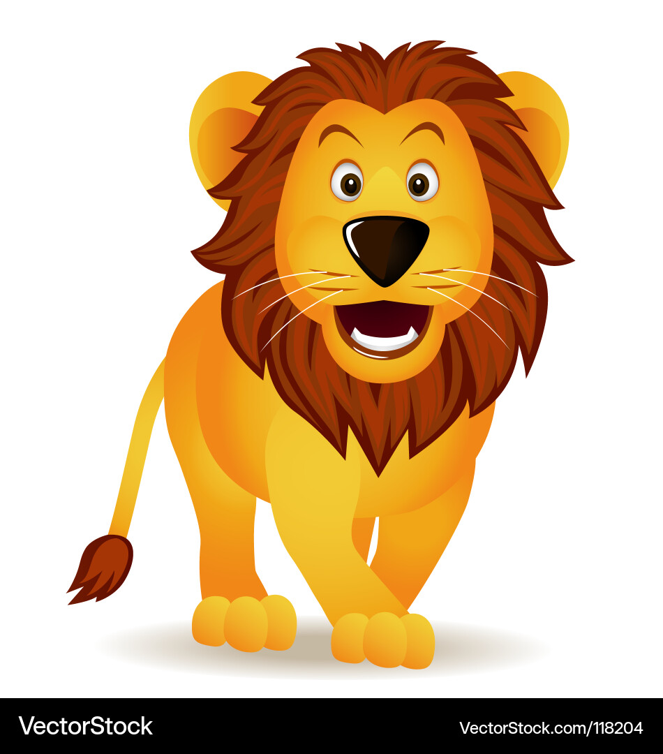 Cute Cartoon Lion Vector Image