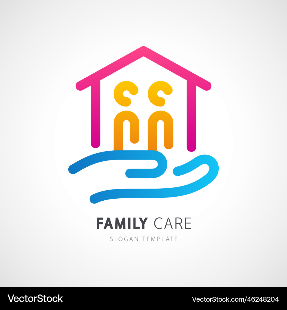 Familienpflege Logo Vorlage - Bunt vektorbild