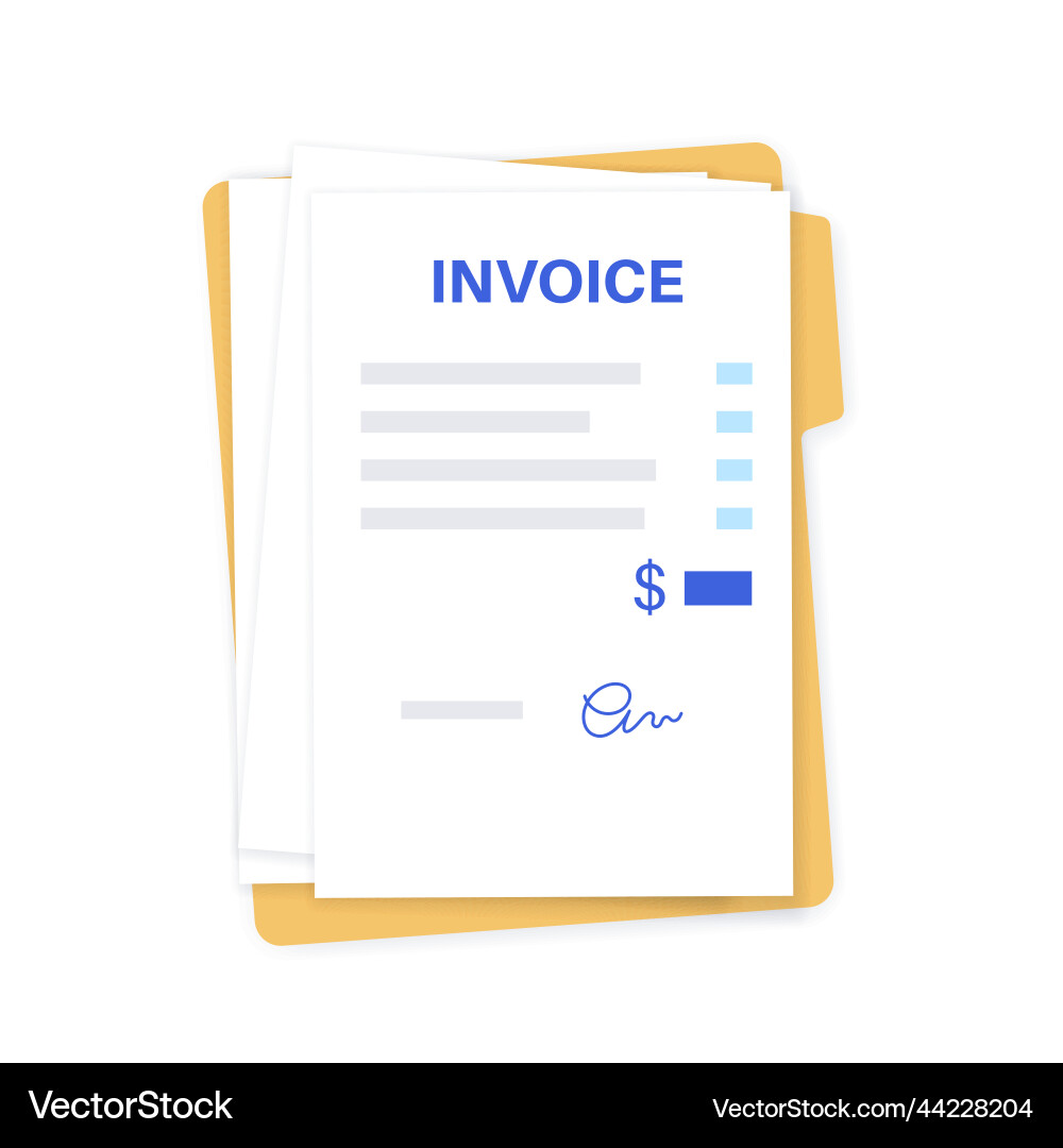 Invoice Template with Signature Vector Image