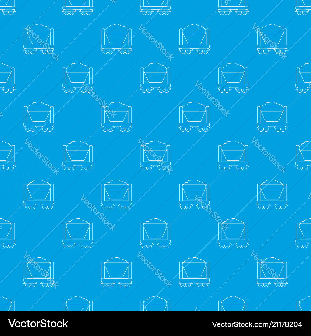 Mine cart pattern seamless blue Vector Image