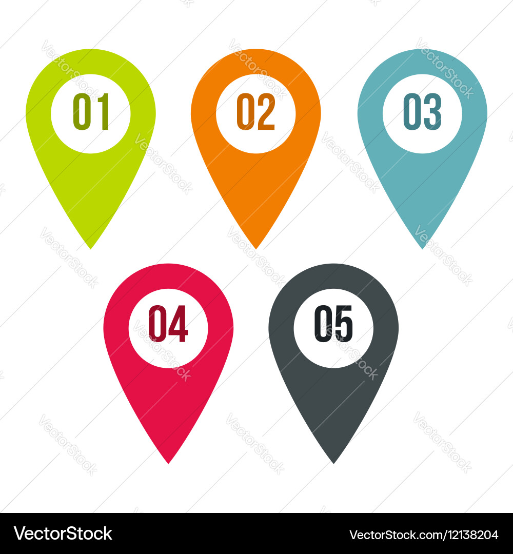 Pointer icons set flat style vector image