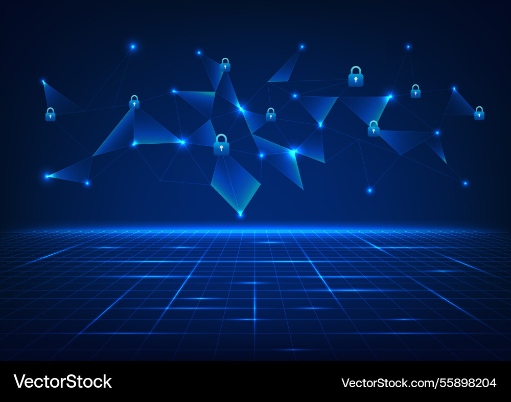 Security technology background connected lines Security technology background connected lines vector image