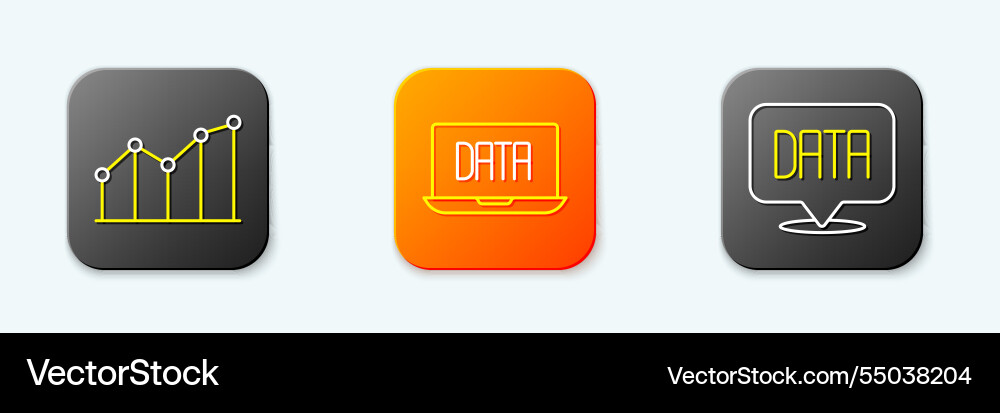 Set line pie chart infographic data analysis Vector Image