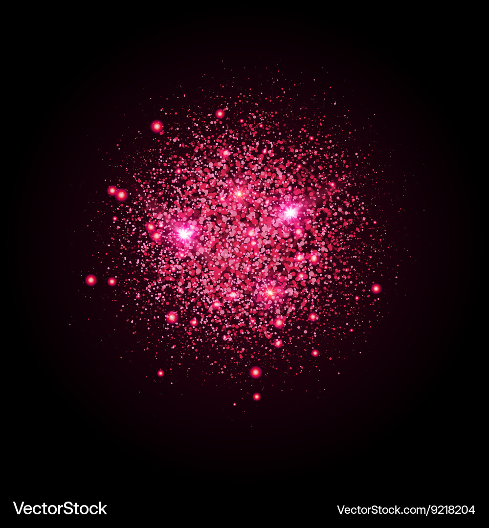 Shiny particles shape sparkling background Vector Image