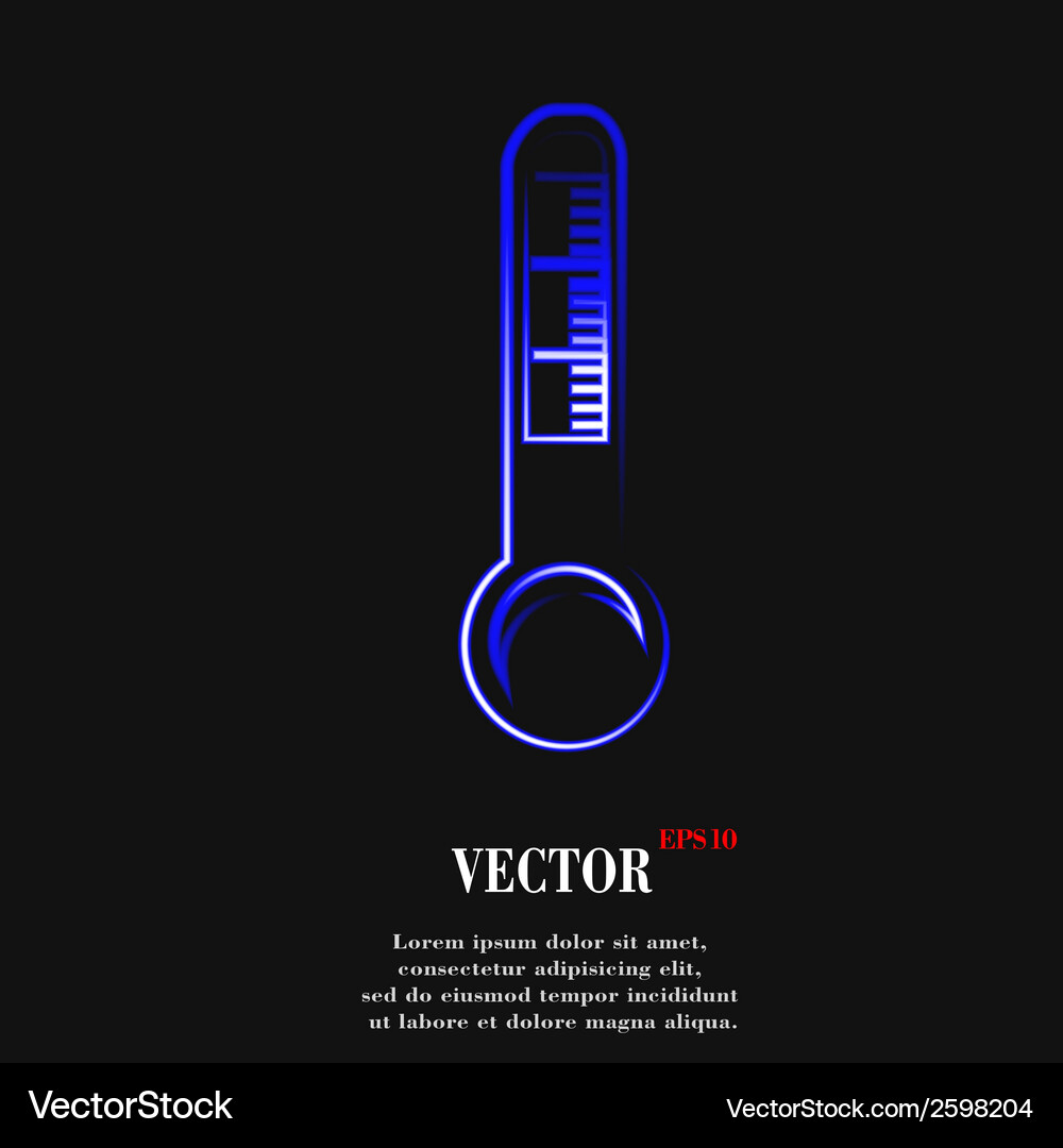 Thermometer flat modern web button and space Vector Image