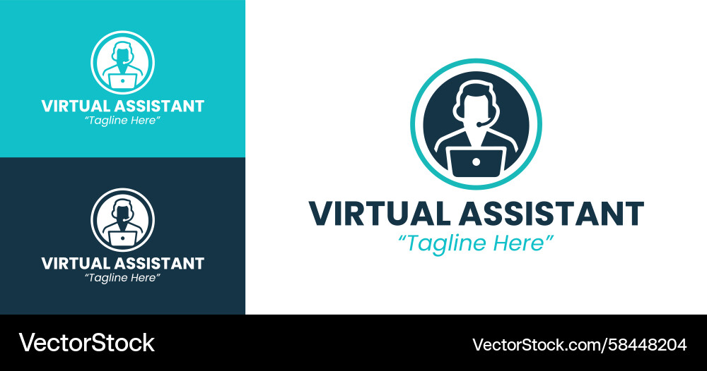 Virtual Assistant Logo Concepts Vector Image