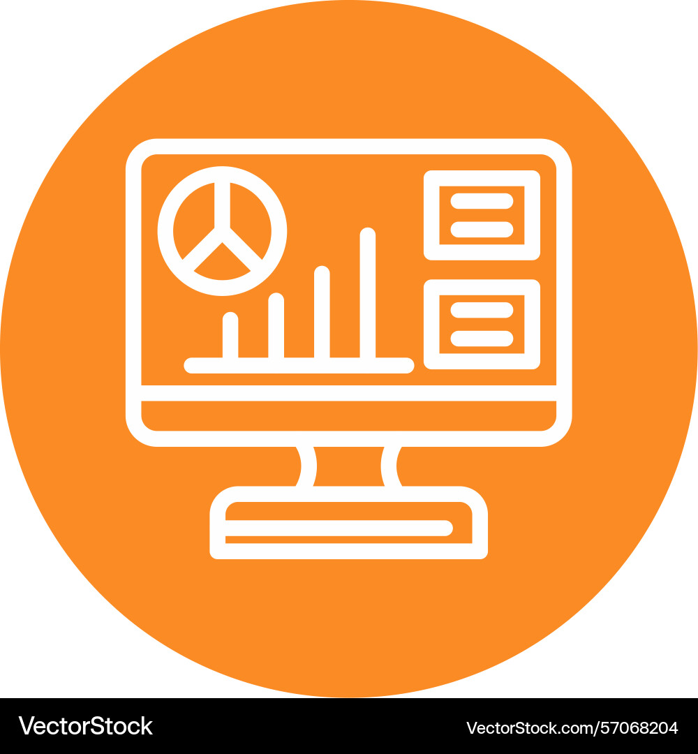 Web analytics line circle style icon design vector image