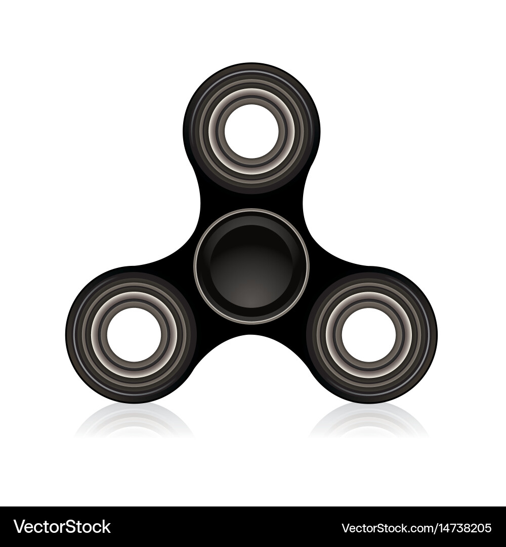 Black Fidget Spinner Toy Vector Image
