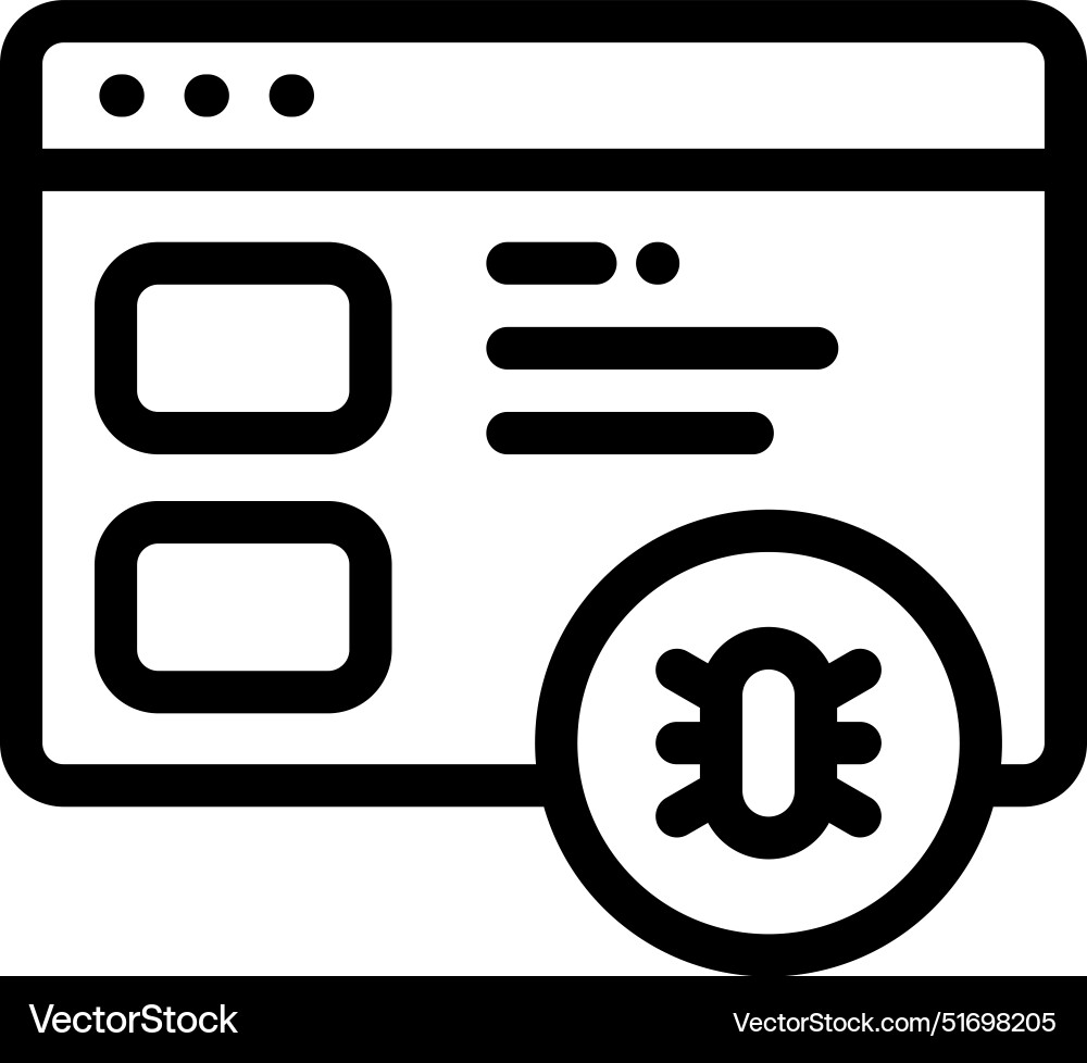Browser icon thin linear style design isolated Vector Image
