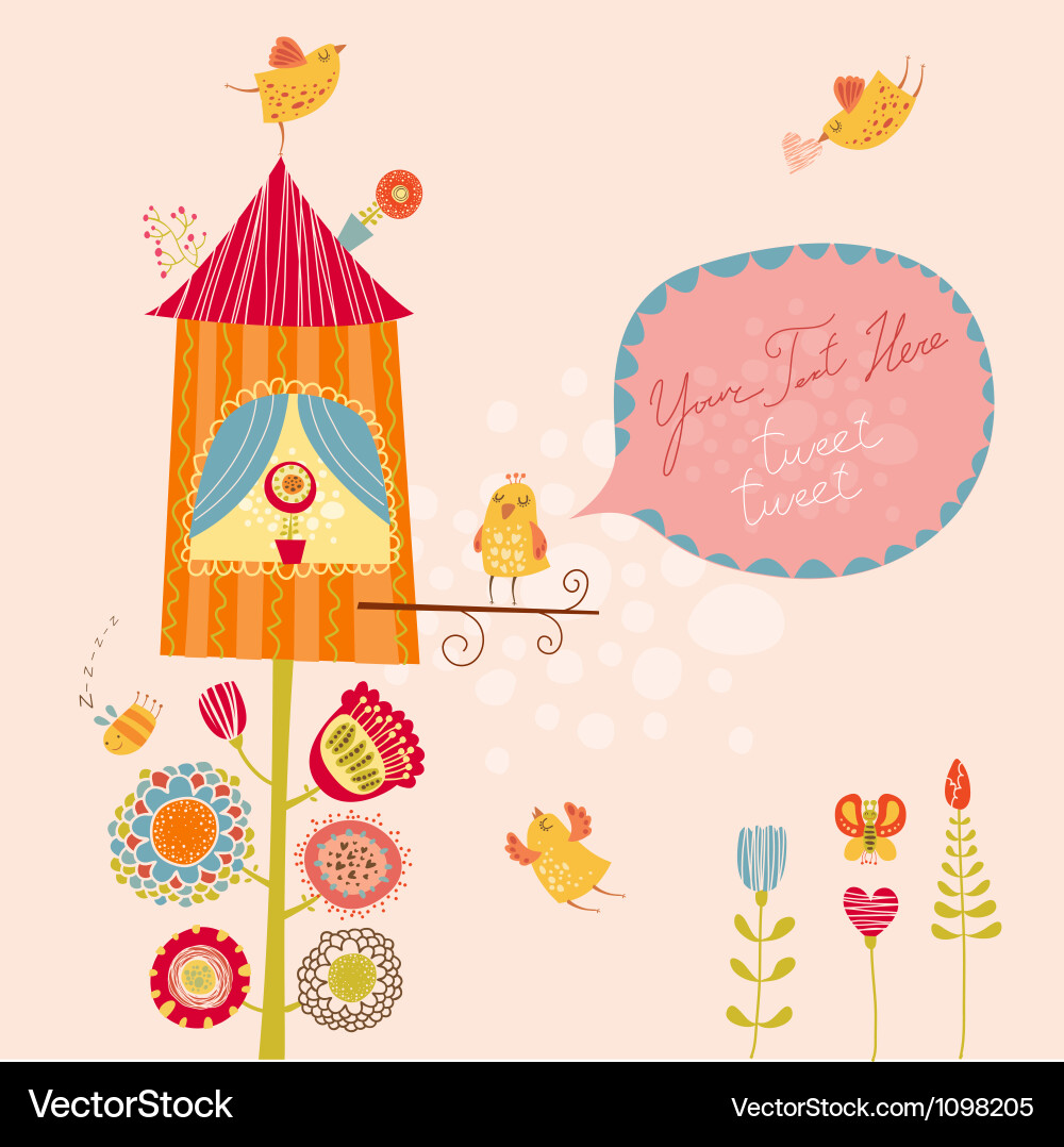 Charming Bird Nest Pattern vector image