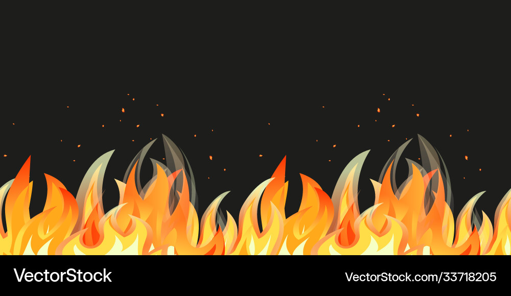 Flame seamless pattern border Flame seamless pattern border vector image