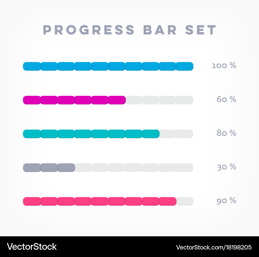Progress Loading Bars with Percent vector image