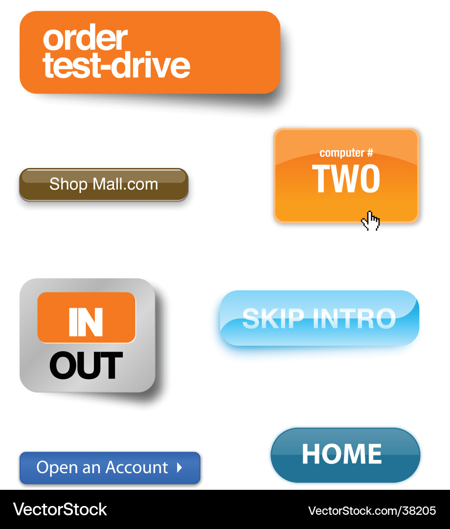 UI Buttons Interface Vector Image