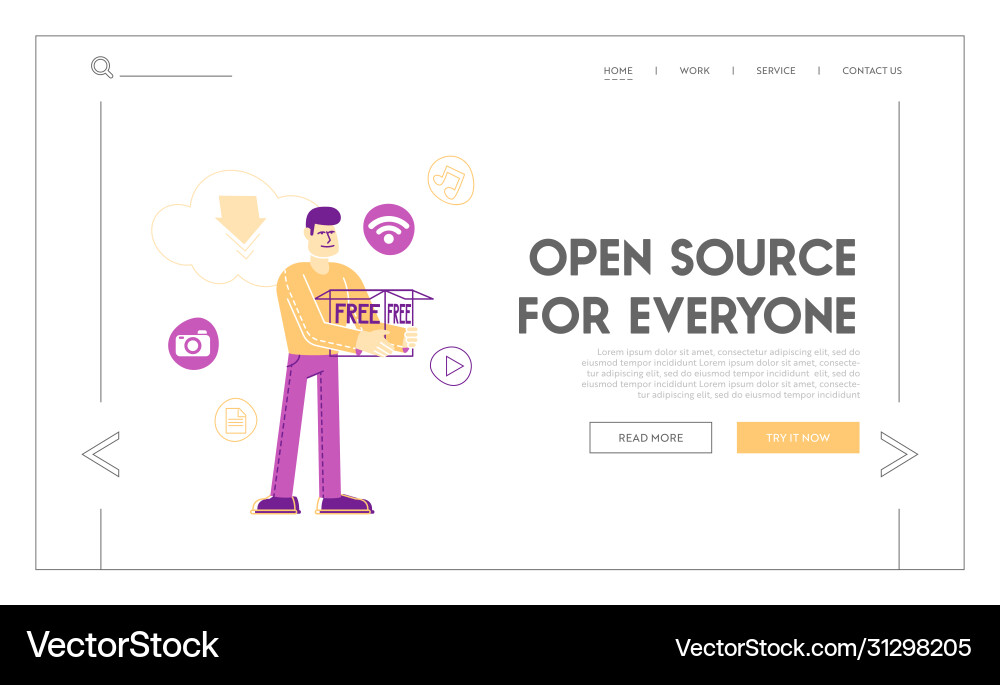 Wireless wifi connection landing page template Wireless wifi connection landing page template vector image