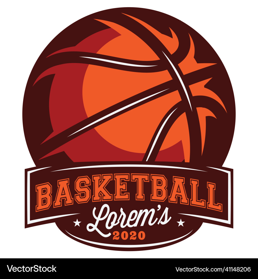 Colored basketball with place for text template Colored basketball with place for text template Vector Image