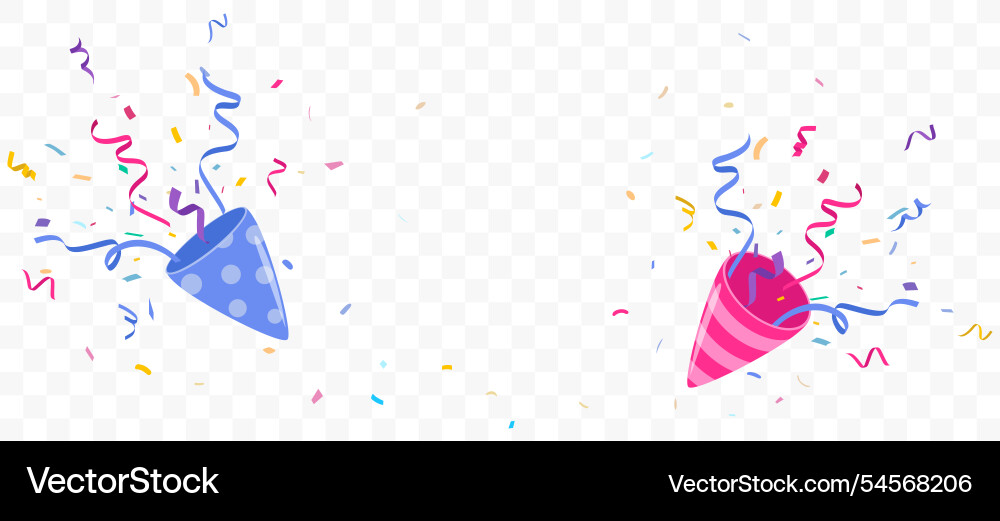 Colorful exploding party popper with confetti Colorful exploding party popper with confetti vector image