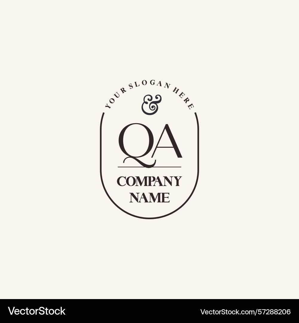 Elegant qa initial logos with floral and modern Vector Image