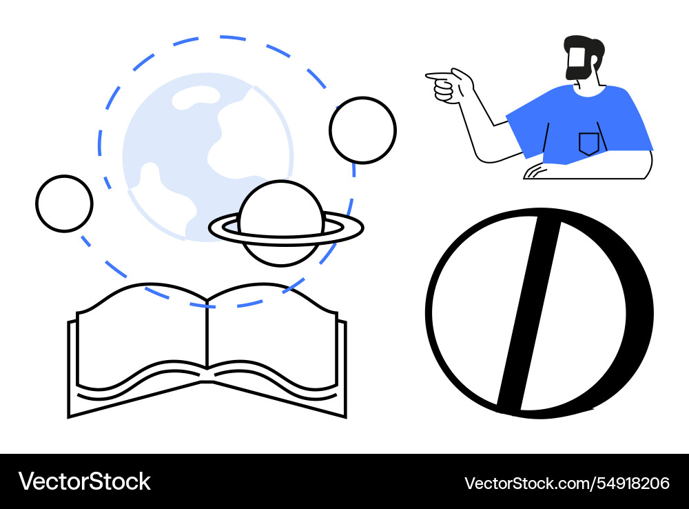 Exploring knowledge books space and limits Exploring knowledge books space and limits vector image