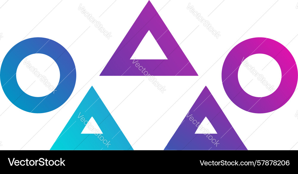 Interlocking shapes abstract circles Vector Image