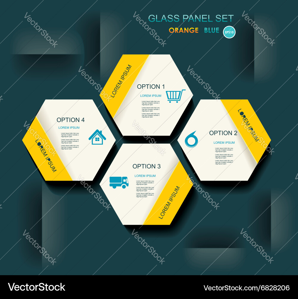 Modern infographics set with hexagonal abstract 3d Modern infographics set with hexagonal abstract 3d vector image